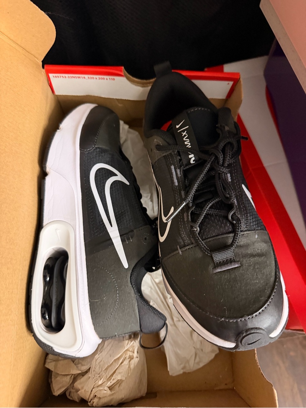 Nike Black and White Men’s Air Max Running Sneakers